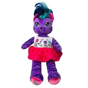 Build a Bear Workshop BABW Plush Teegan HG Girl Purple Tiger 20" Pink Dress Gift